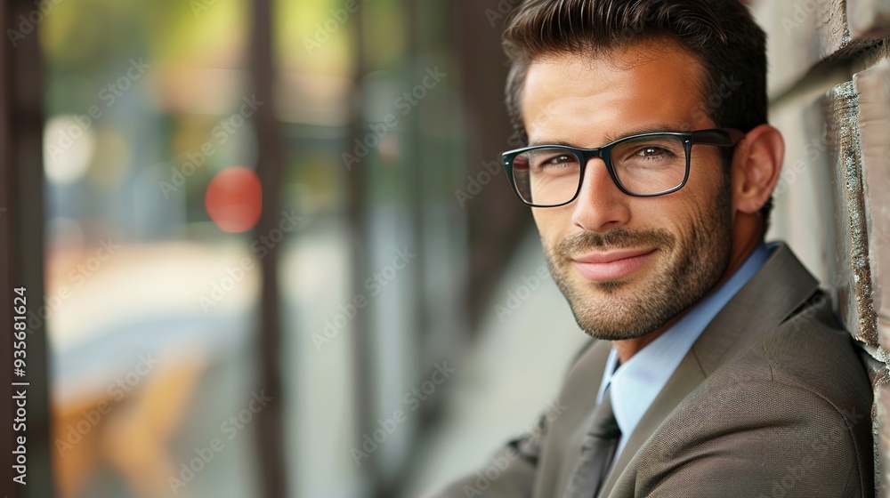 Fototapeta premium Thoughtful Businessmen: A Collection of Captivating Portraits Reflecting on Corporate Strategies, Planning, and Professional Growth. Ideal for Business-Related Content.