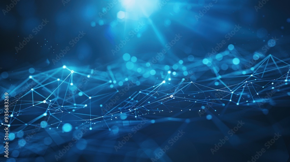Abstract Blue Digital Network Background Abstract Blue Digital Network Background