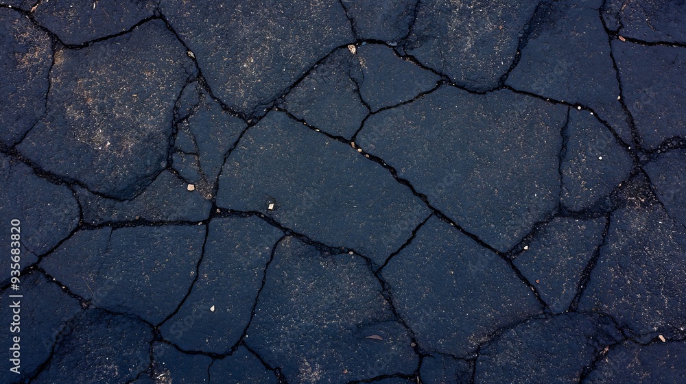 Obraz premium A close up of a cracked asphalt surface