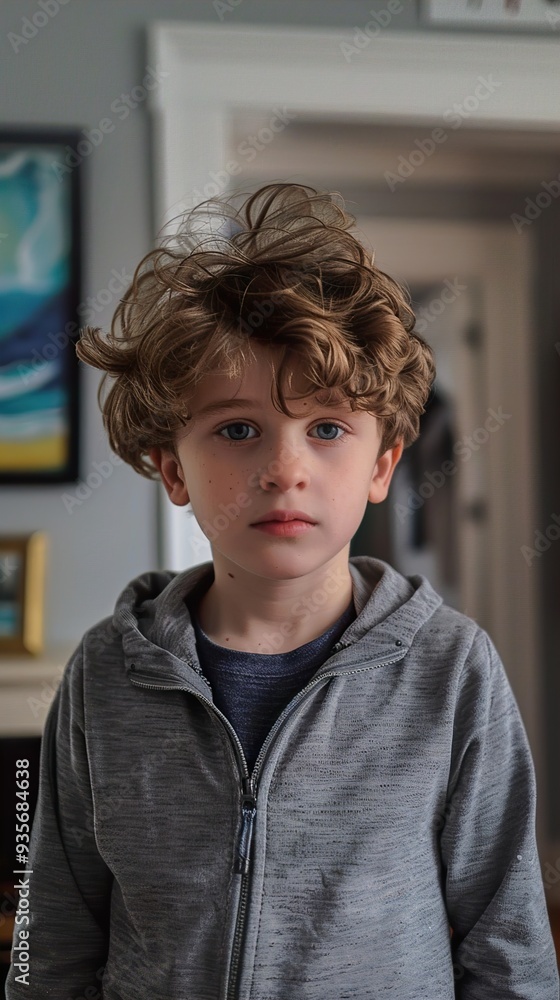 Portrait of a Young Boy with Curly Hair Portrait of a Young Boy with Curly Hair