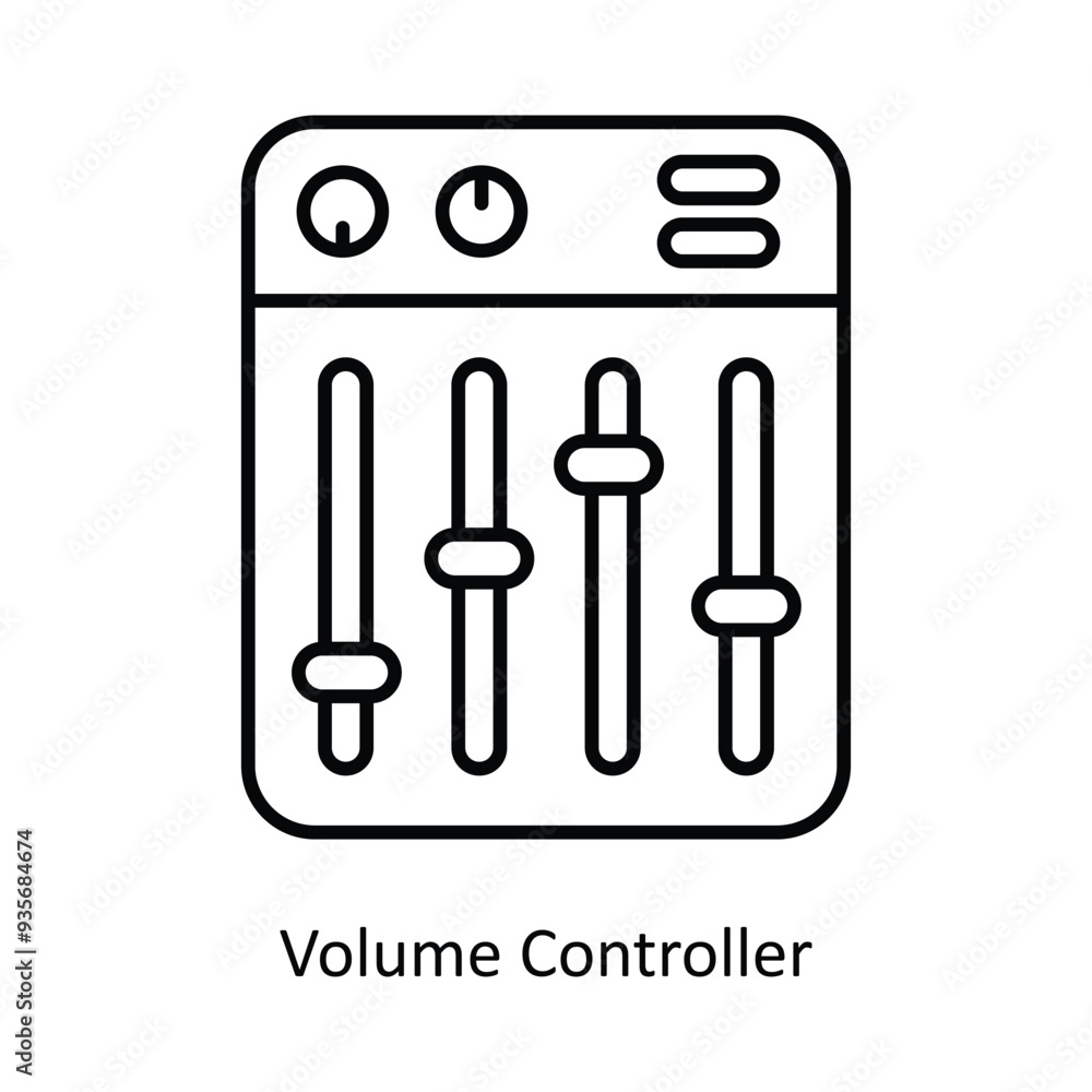 Volume Controller vector outline icon design illustration ,music equipment symbol on white background ,EPS 10 file Volume Controller vector outline icon design illustration ,music equipment symbol on white background ,EPS 10 file