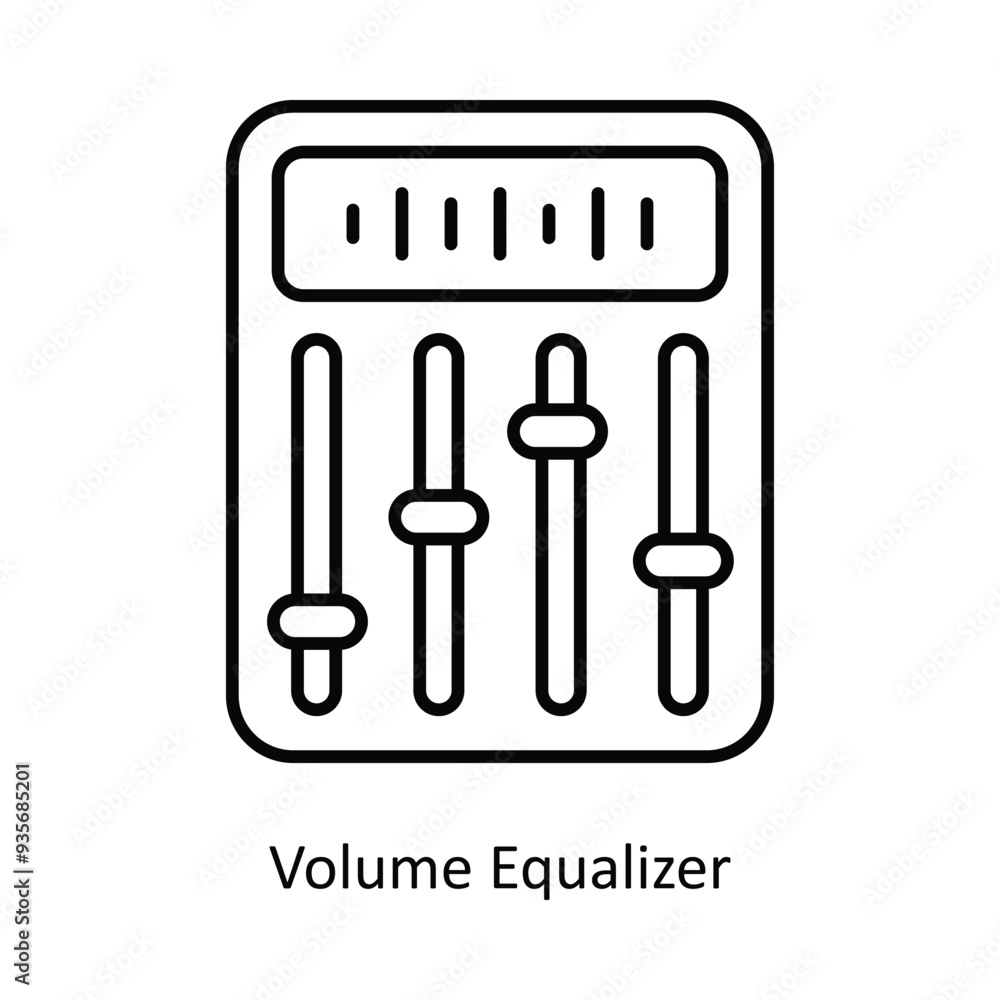 Volume Equalizer vector outline icon design illustration ,music equipment symbol on white background ,EPS 10 file Volume Equalizer vector outline icon design illustration ,music equipment symbol on white background ,EPS 10 file