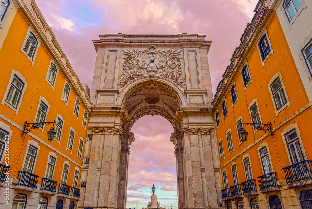 Obraz premium Triumphbogen Arco da Rua Augusta in Lissabon