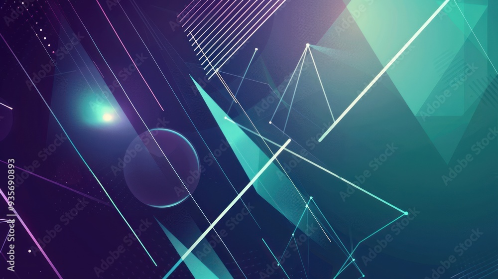 Naklejka premium Abstract Geometric Design with Vivid Colors