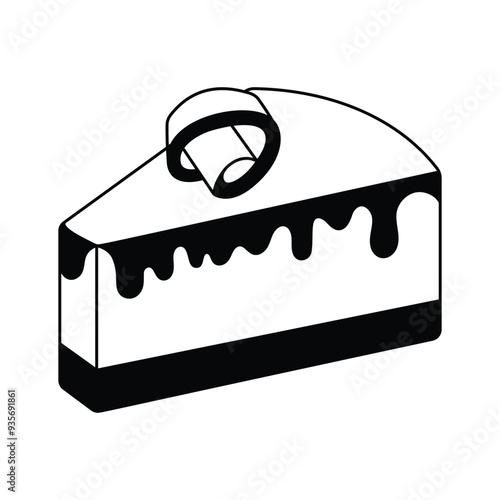 Dessert, sweet, bakery, delicious slice of cake vector design