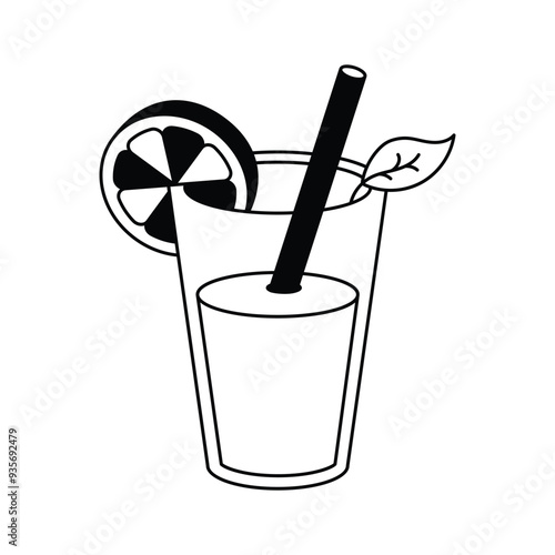 Summer drink, refreshing lemonade icon design in trendy style