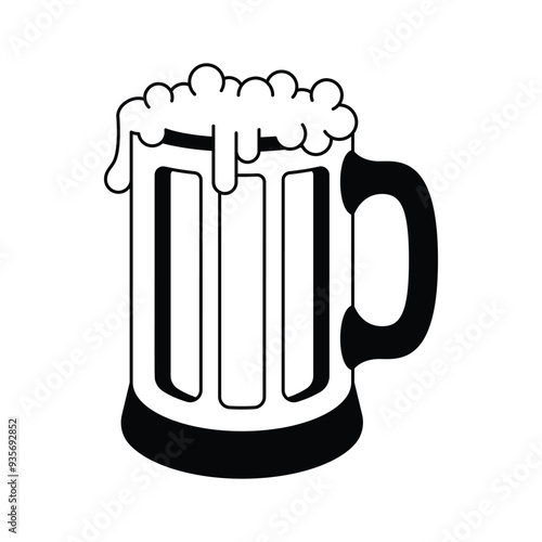 Beer mug vector design in modern style, ready to use icon