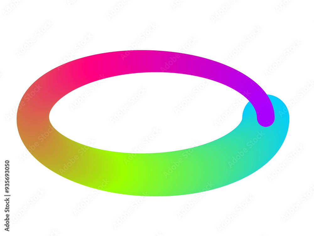 thick stroke abstract shape in rainbow colors on transparent background thick stroke abstract shape in rainbow colors on transparent background
