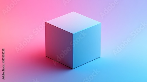 A white box is sitting on a blue background