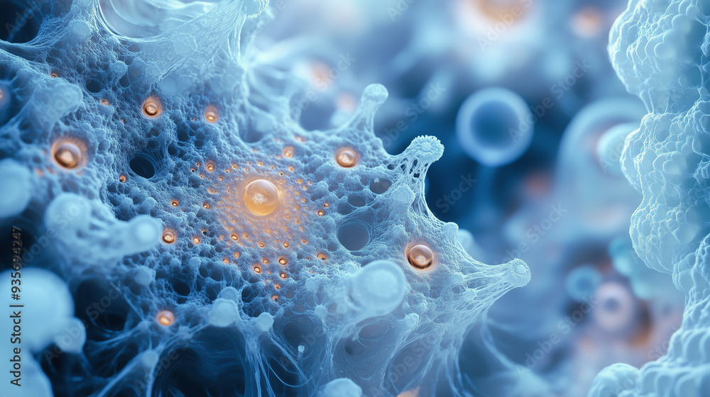 3d illustration of virus cells, close-up of virus cells 3d illustration of virus cells, close-up of virus cells