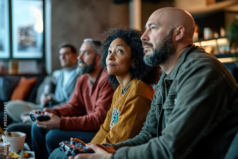 Fototapeta premium Gaming Friends at Night 