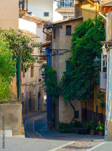 Beautiful old street in Graus, Huesca (Spain) photo