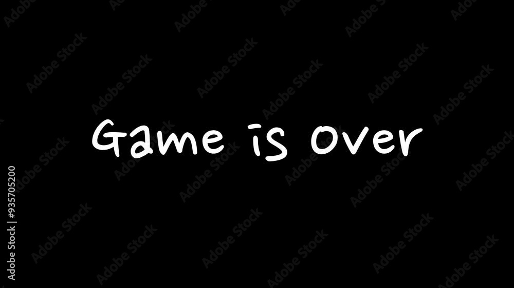 Game over 3D animated text for game graphics with black background Game over 3D animated text for game graphics with black background