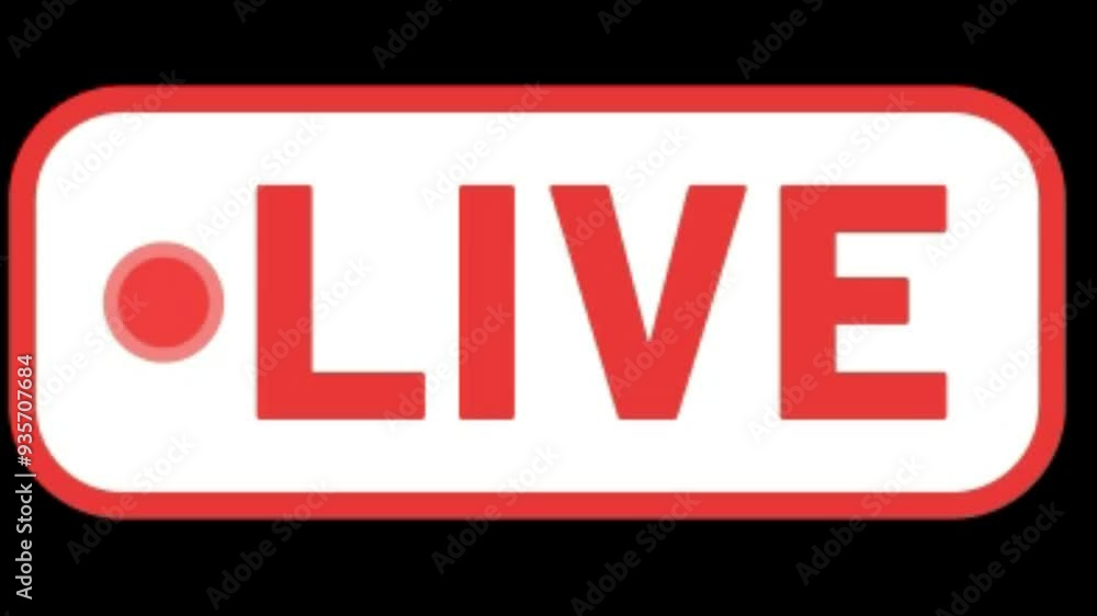 Animation of Live Text. Live Message Sign Glowing Red . Animation of Live Text. Live Message Sign Glowing Red .