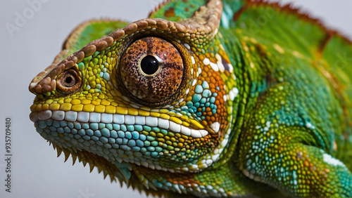 Obraz na płótnie Kameleon w naturalnym środowisku. Generative AI. w salonie