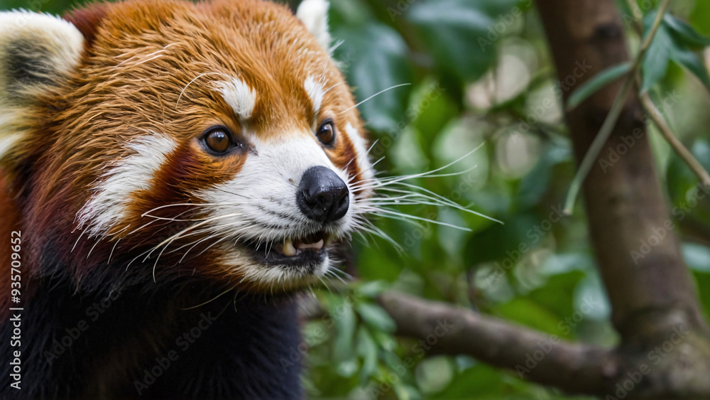 Panda ruda w naturalnym środowisku. Generative AI