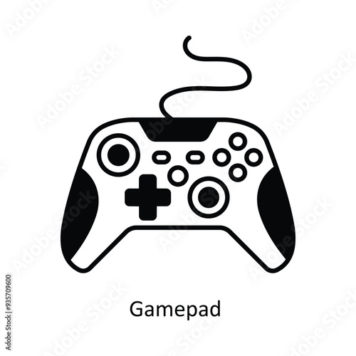 Gamepad  vector solid icon design illustration ,music equipment symbol on white background ,EPS 10 file 