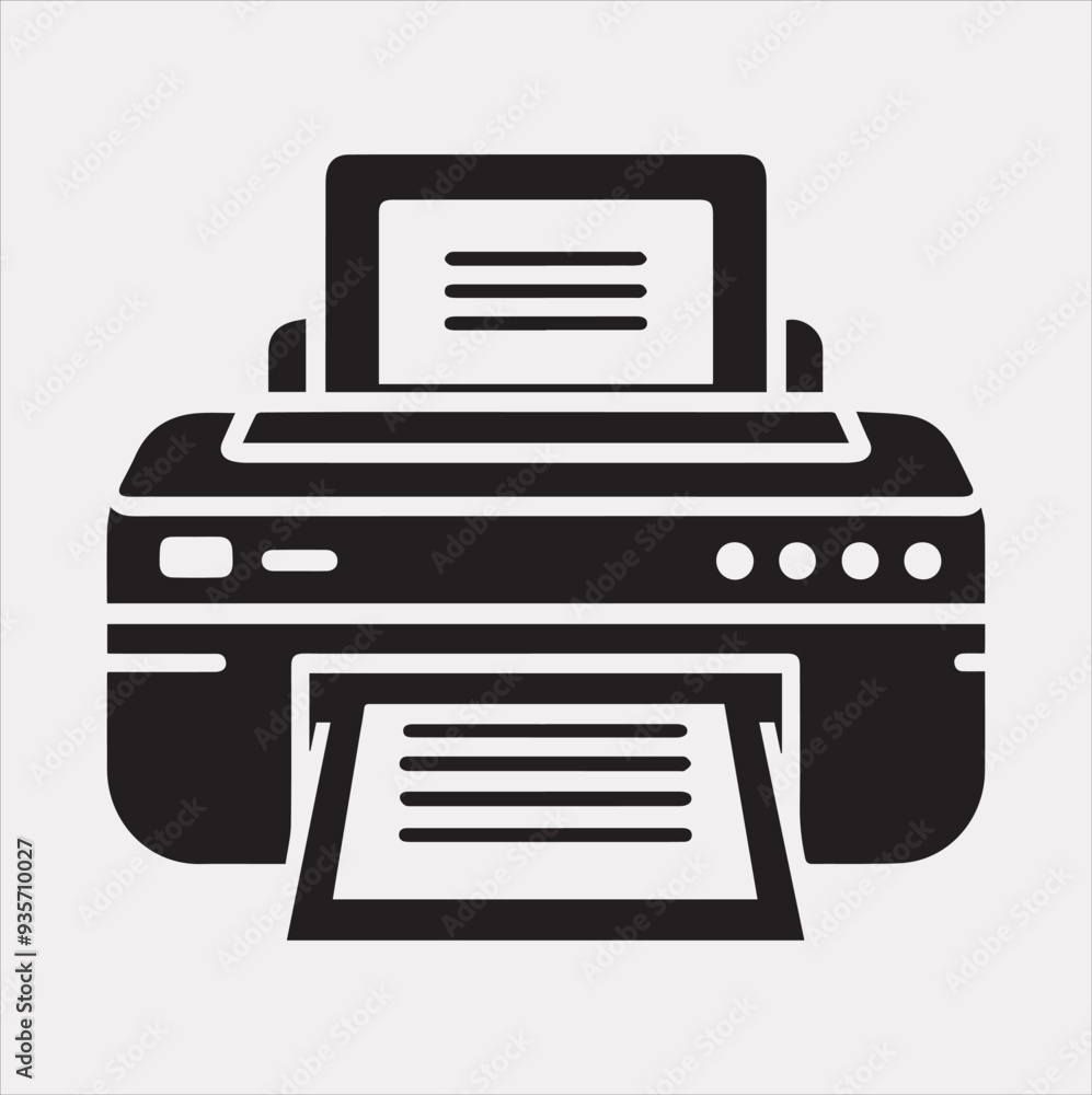 computer Pinter icon Vector silhouette illustration icon on a white background computer Pinter icon Vector silhouette illustration icon on a white background