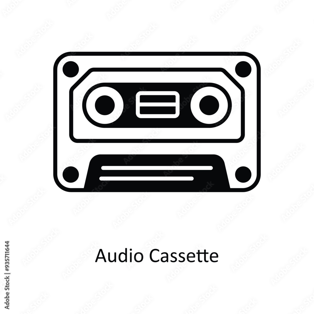 Audio Cassette vector solid icon design illustration ,music equipment symbol on white background ,EPS 10 file Audio Cassette vector solid icon design illustration ,music equipment symbol on white background ,EPS 10 file
