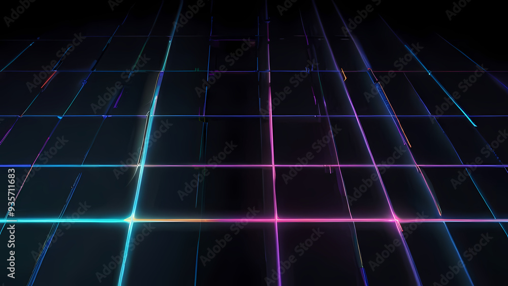 A futuristic flat vector background featuring a dark, minimalistic grid with bright, intersecting laser beams A futuristic flat vector background featuring a dark, minimalistic grid with bright, intersecting laser beams