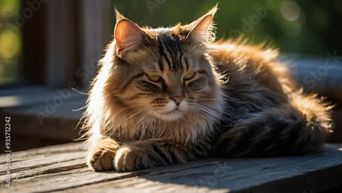 Fototapeta Śliczne koty w codziennych sytuacjach. Generative AI.