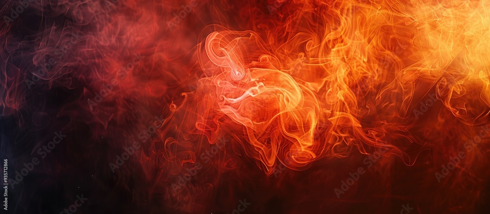 Orange and red steam on a dark background Copyspace Orange and red steam on a dark background Copyspace