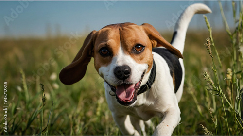 Obraz na płótnie Pies beagle w naturalnym środowisku. Generative AI. w salonie