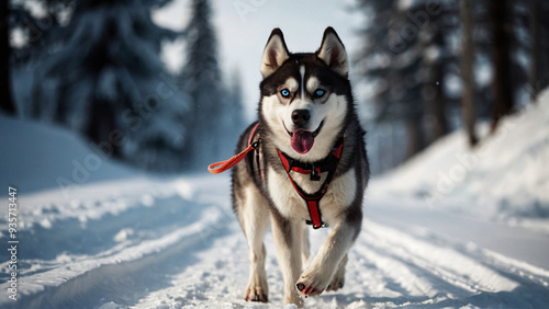 Obraz na płótnie Pies rasy Husky. Generative AI. w salonie