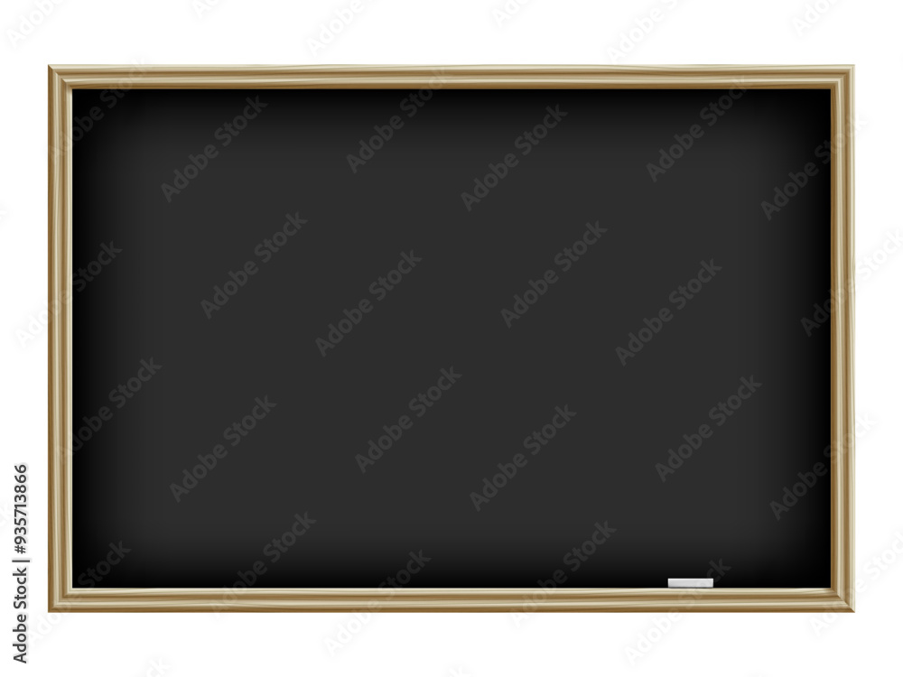 Black school board with a chalk piece. Chalkboard isolated on white background. Vector illustration Black school board with a chalk piece. Chalkboard isolated on white background. Vector illustration