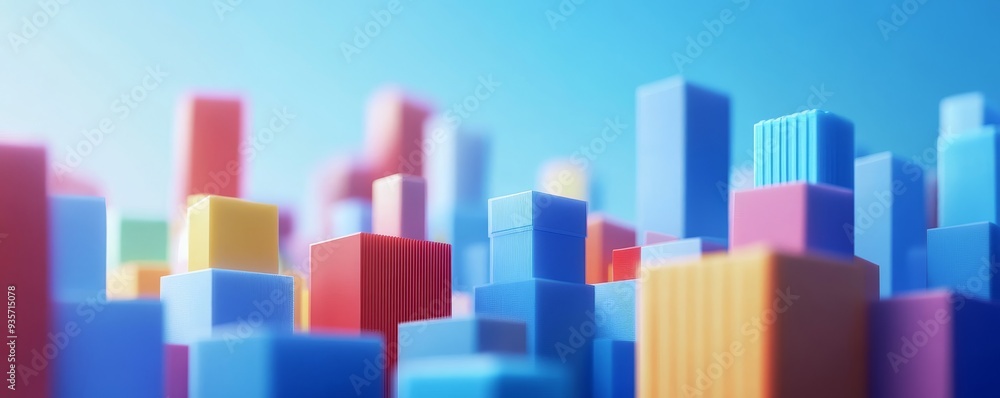Abstract city skyline with colorful buildings. Abstract city skyline with colorful buildings.