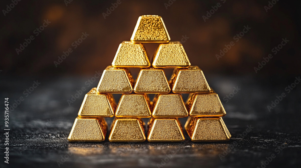 golden bars representing wealth and prosperity. The photo symbolizes financial success, luxury, and economic power, with a focus on the value and allure of gold golden bars representing wealth and prosperity. The photo symbolizes financial success, luxury, and economic power, with a focus on the value and allure of gold