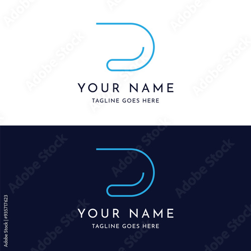 Geometric letter D initial logo template design with a unique and modern concept. Logo for business, business card or identity, brand. photo