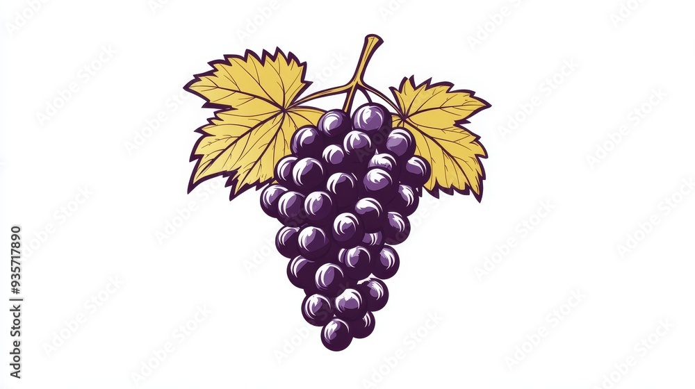Obraz premium Elegant grape icon for wine brands, vineyard labels, or wine bars.