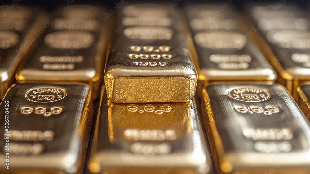 golden bars representing wealth and prosperity. The photo symbolizes financial success, luxury, and economic power, with a focus on the value and allure of gold golden bars representing wealth and prosperity. The photo symbolizes financial success, luxury, and economic power, with a focus on the value and allure of gold
