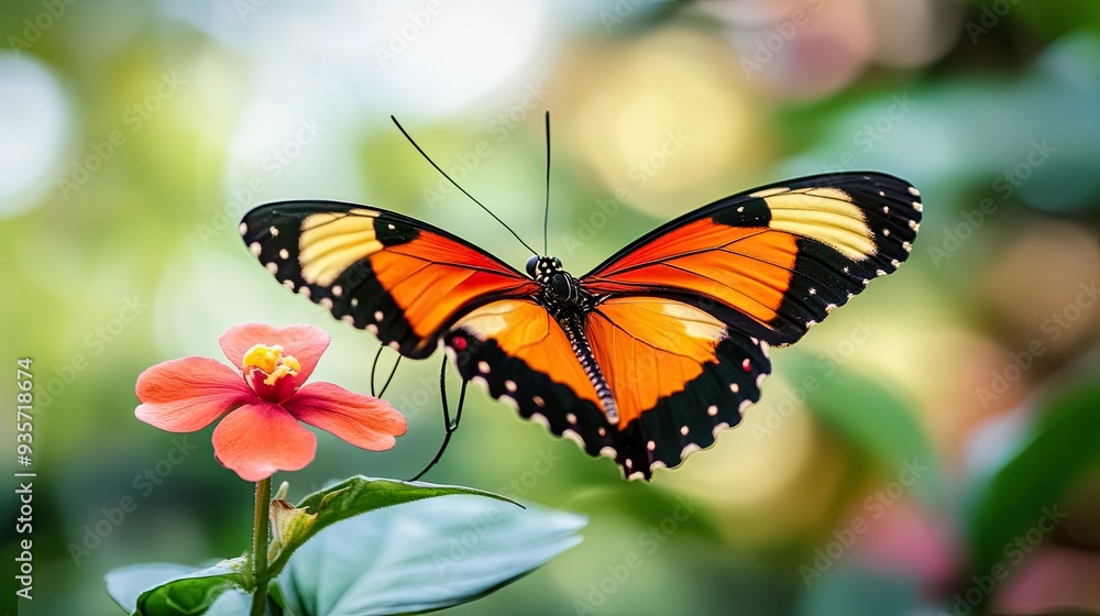 Vivid butterfly with detailed wings, standing out against a blurred background, capturing the essence of natural beauty. Vivid butterfly with detailed wings, standing out against a blurred background, capturing the essence of natural beauty.