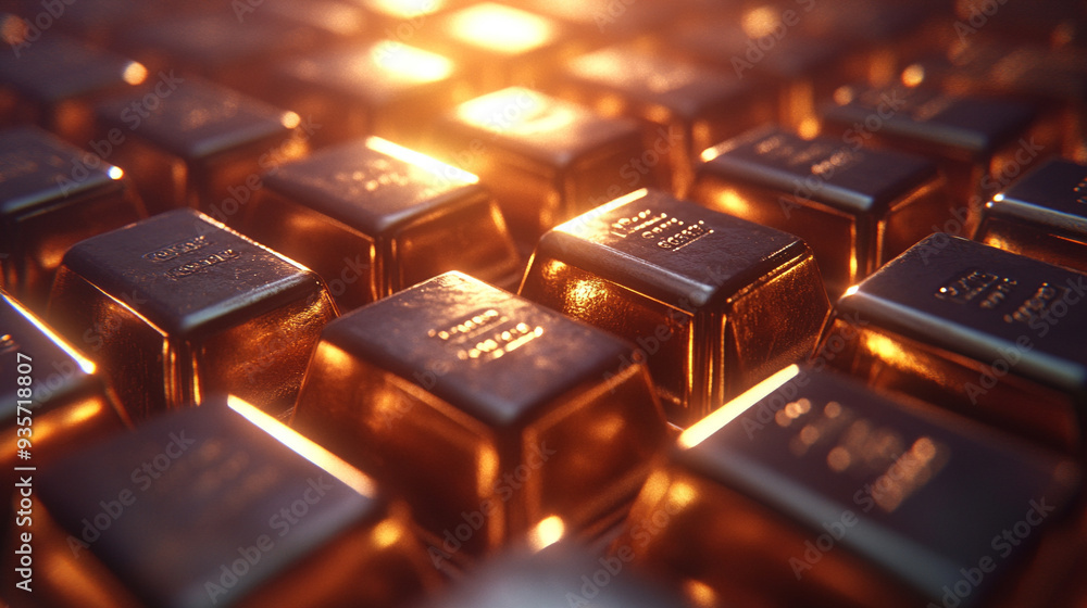 golden bars representing wealth and prosperity. The photo symbolizes financial success, luxury, and economic power, with a focus on the value and allure of gold golden bars representing wealth and prosperity. The photo symbolizes financial success, luxury, and economic power, with a focus on the value and allure of gold