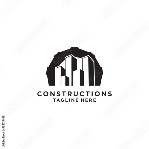 Minimalist logo design for construction and architectural development services