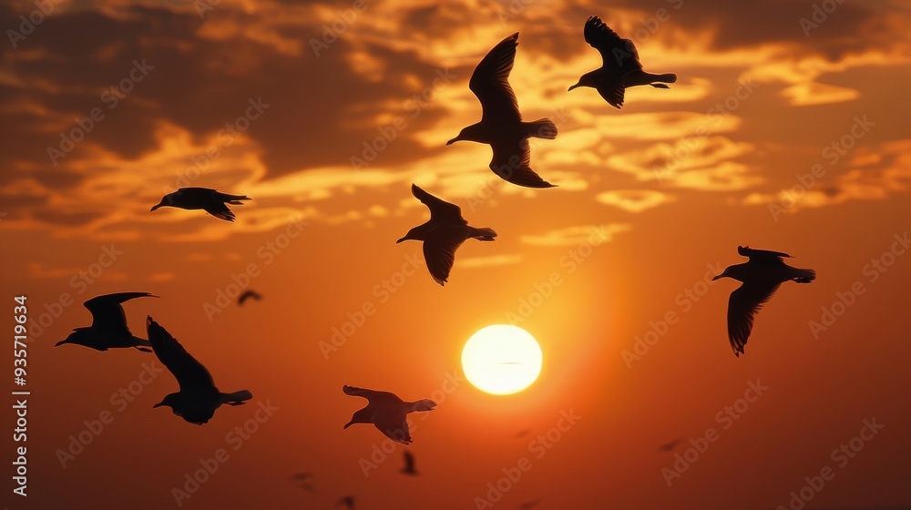 birds flying, birds flying with sunset in the background birds flying, birds flying with sunset in the background