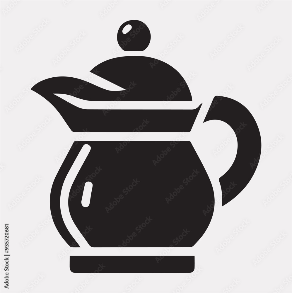 Obraz premium pot icon Vector silhouette illustration icon on a white background