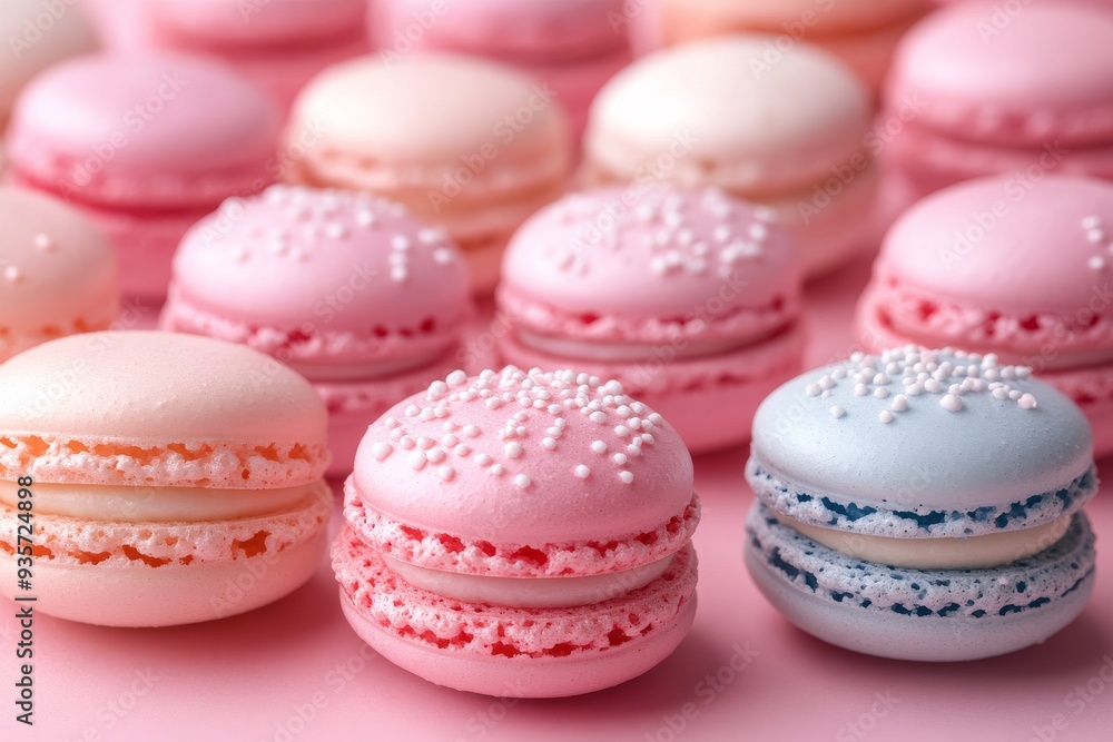Macarons background. Generative A Macarons background. Generative A