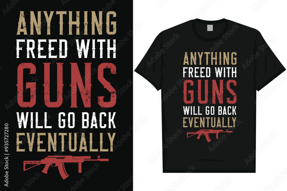 Guns typography tshirt design Guns typography tshirt design