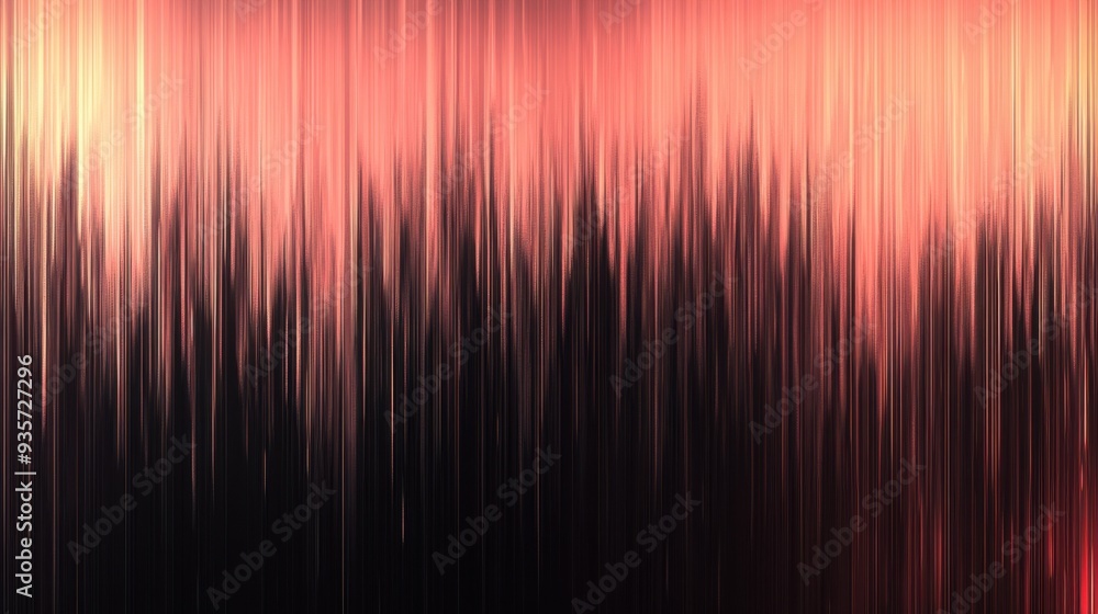 An abstract representation of a sunset with vertical streaks in shades of orange, pink, and black. An abstract representation of a sunset with vertical streaks in shades of orange, pink, and black.