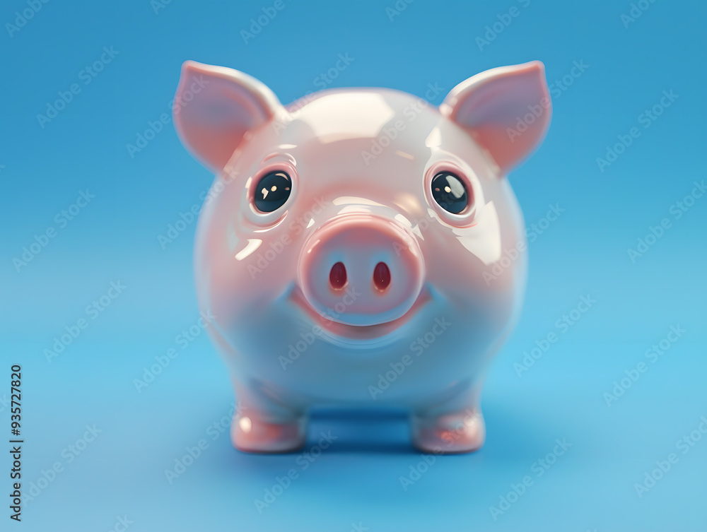 Ceramic piggy bank as a concept for accumulating funds. Neural network AI generated art