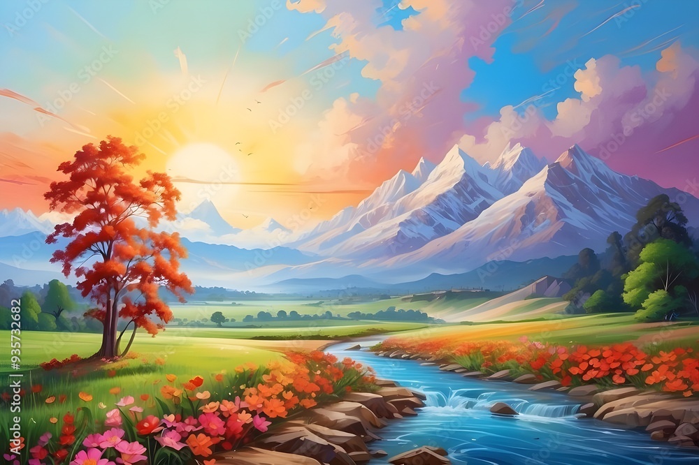 landscape with mountains landscape with mountains