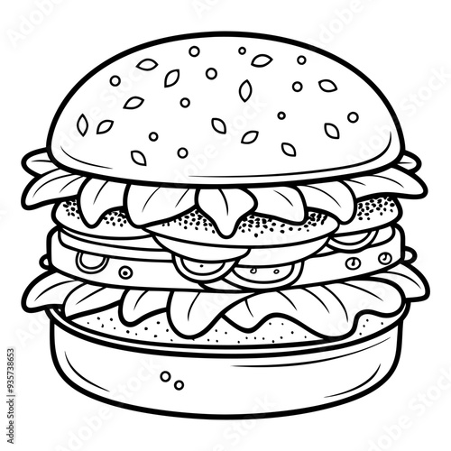 Hamburger coloring pages for children