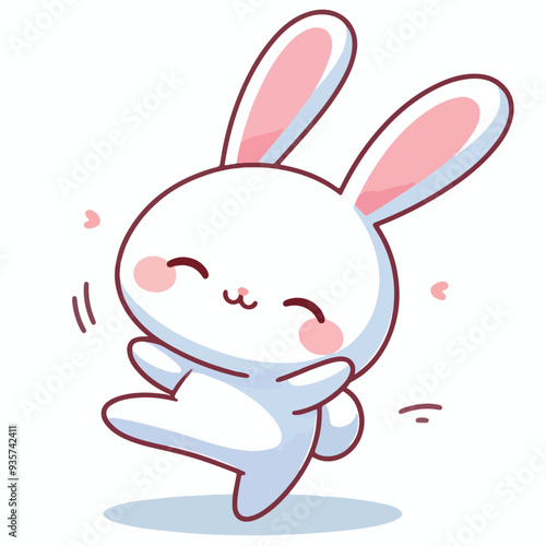 vector cartoon rabbit dancing