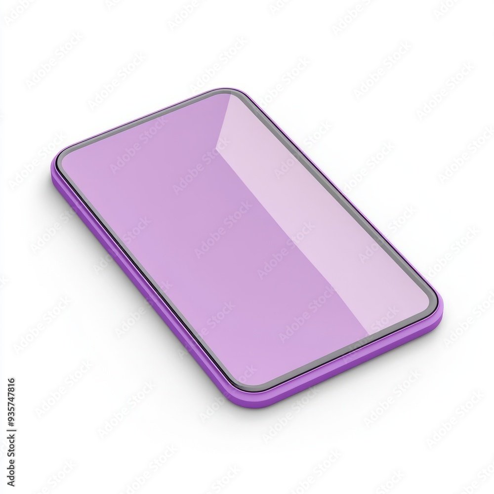 Purple Tablet with Case: Isometric 3D Rendering Purple Tablet with Case: Isometric 3D Rendering