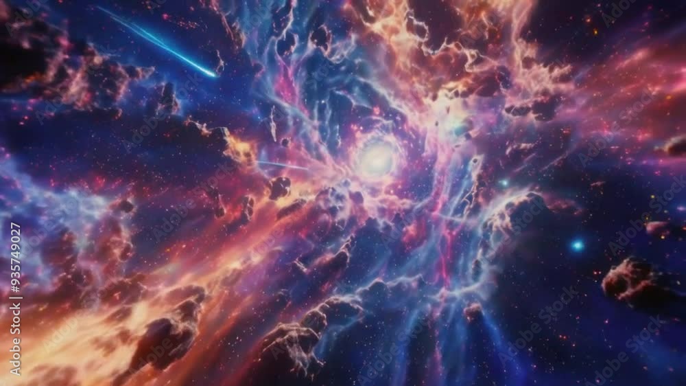 Mesmerizing Flight Through a Cosmic Nebula, Stunning and Colorful, Exploring the Depths of Space Mesmerizing Flight Through a Cosmic Nebula, Stunning and Colorful, Exploring the Depths of Space