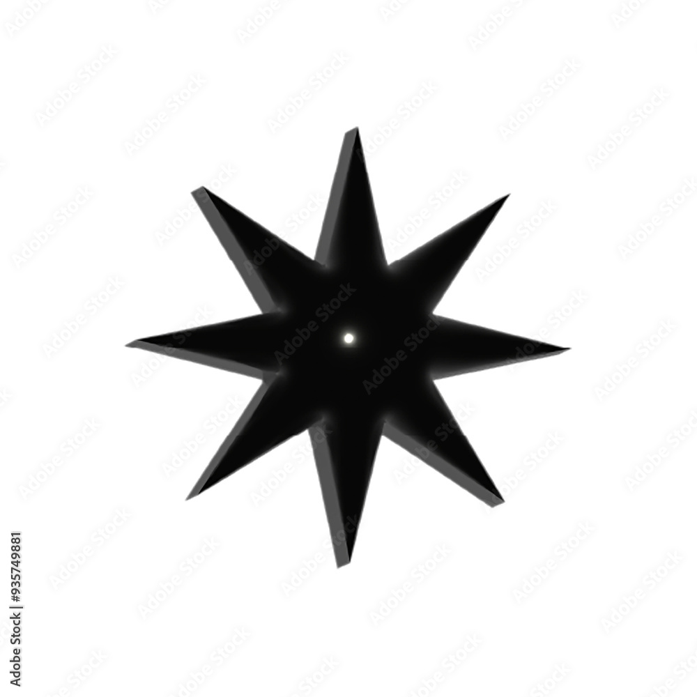 3D black geometrical star shape 3D black geometrical star shape