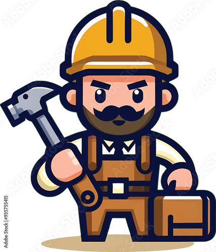 builder profession logo symbol with handyman tools